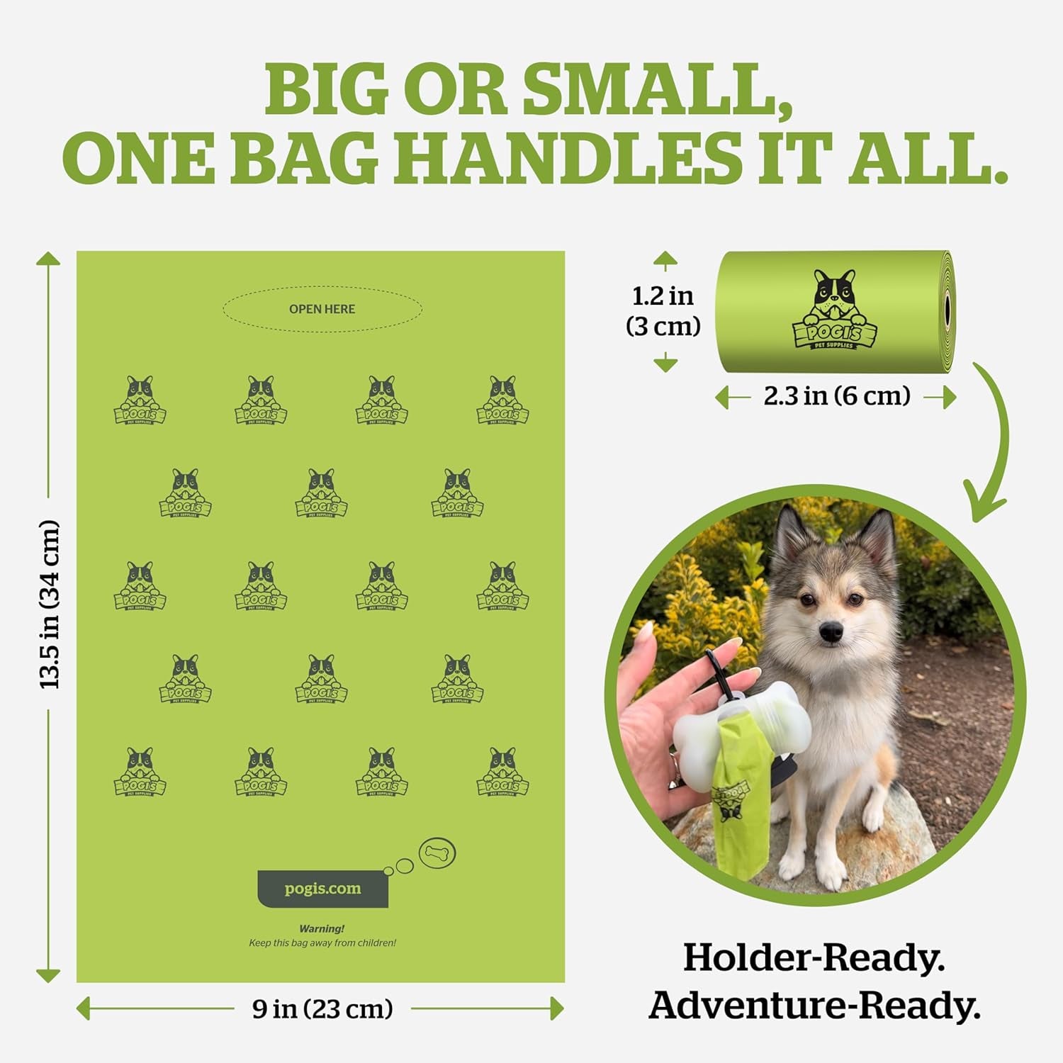 Pogi's Premium Leak-Proof Dog Waste Bags - Extra Thick, Fresh Scent, 150-Count (10 Rolls)